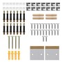 Montagematerial für ECD Germany Heizkörperverkleidung, diverse Schrauben, Dübel und Verbinder.