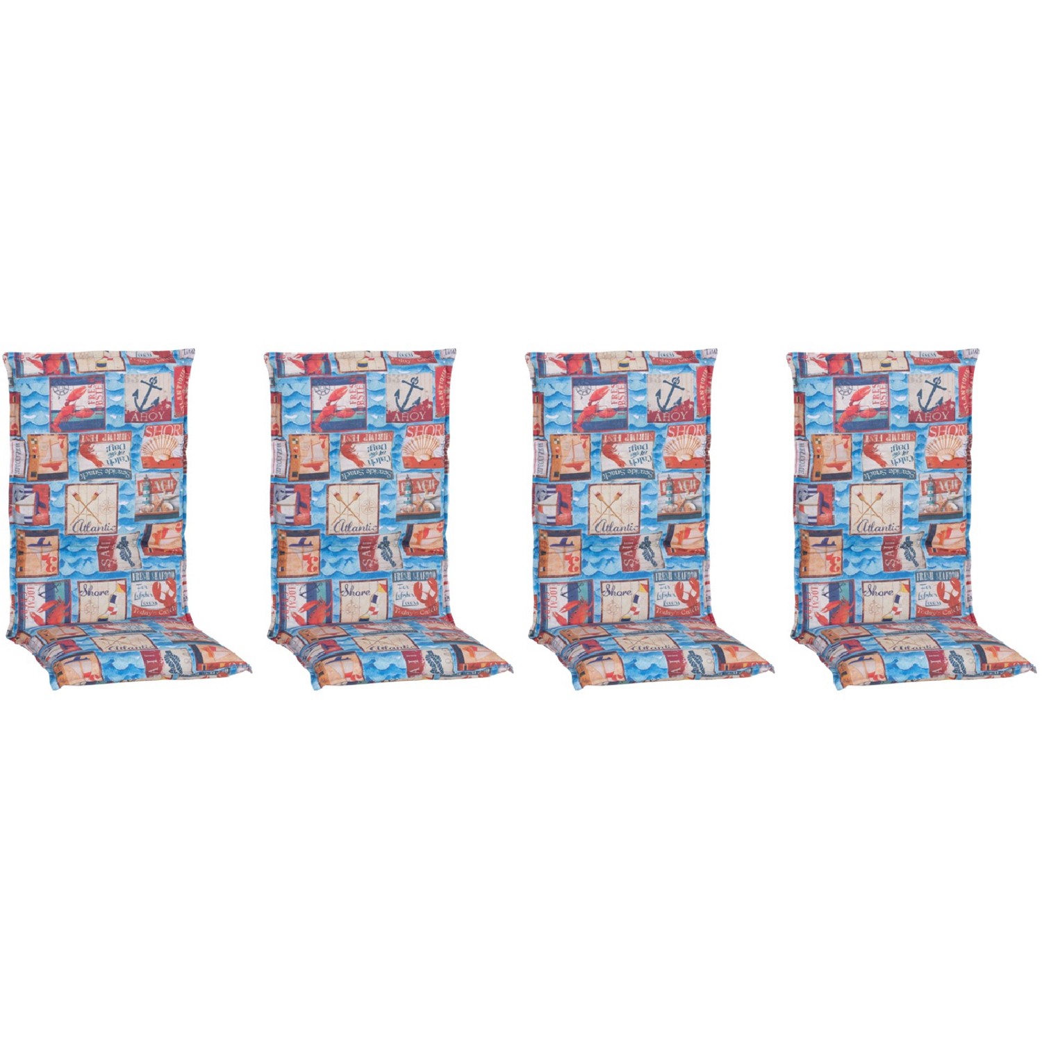 Beo Sitzauflage Hochlehner Togo 4er Set Maritim Hellblau günstig online kaufen