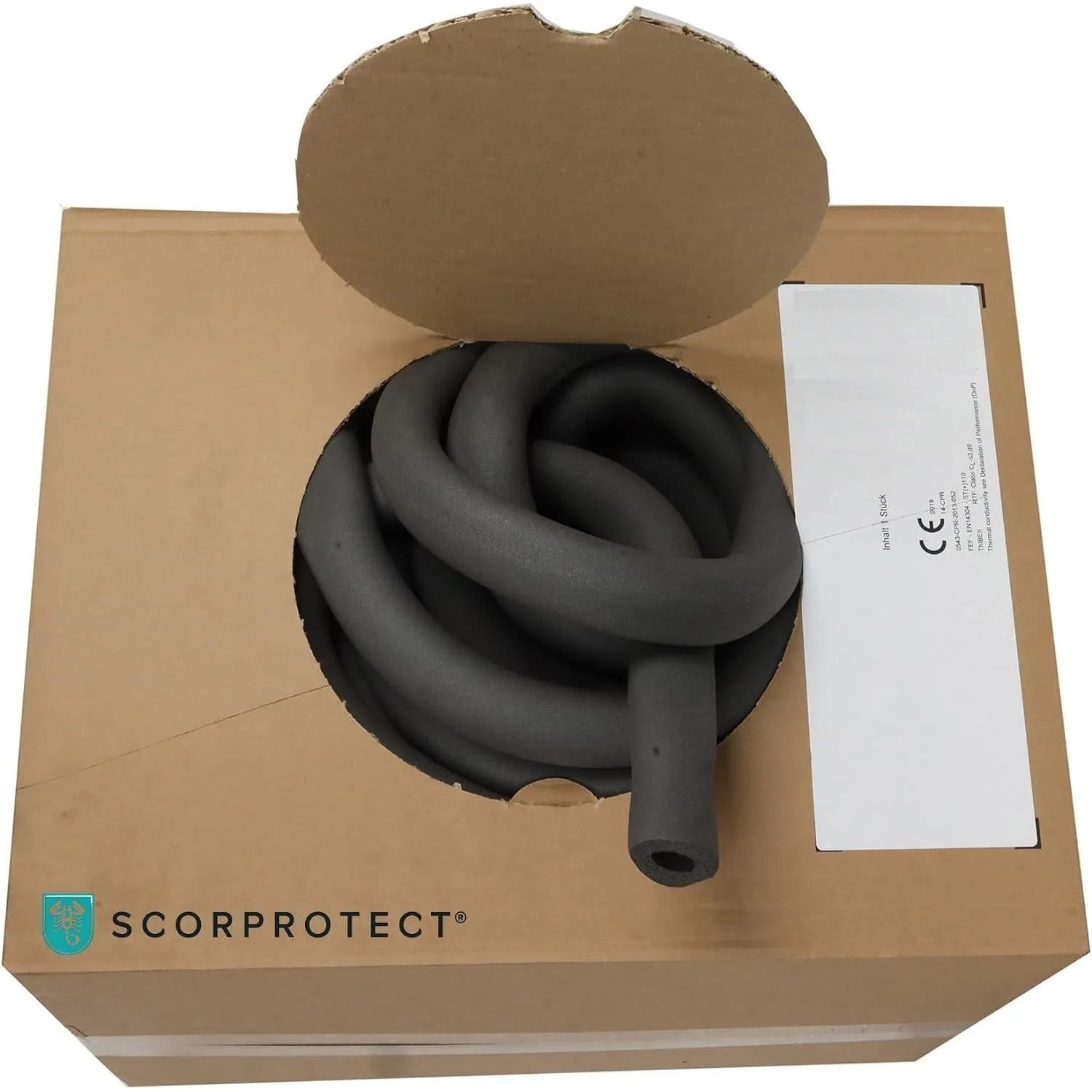 Scorprotect Endlos Kautschuk Rohrisolierung 28 MM X 10 MM X 20 Meter
