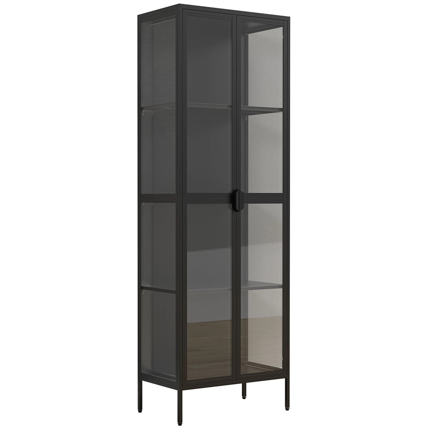 ebuy24 FlokaXXL Vitrinenschrank 2 Türen Schwarz günstig online kaufen