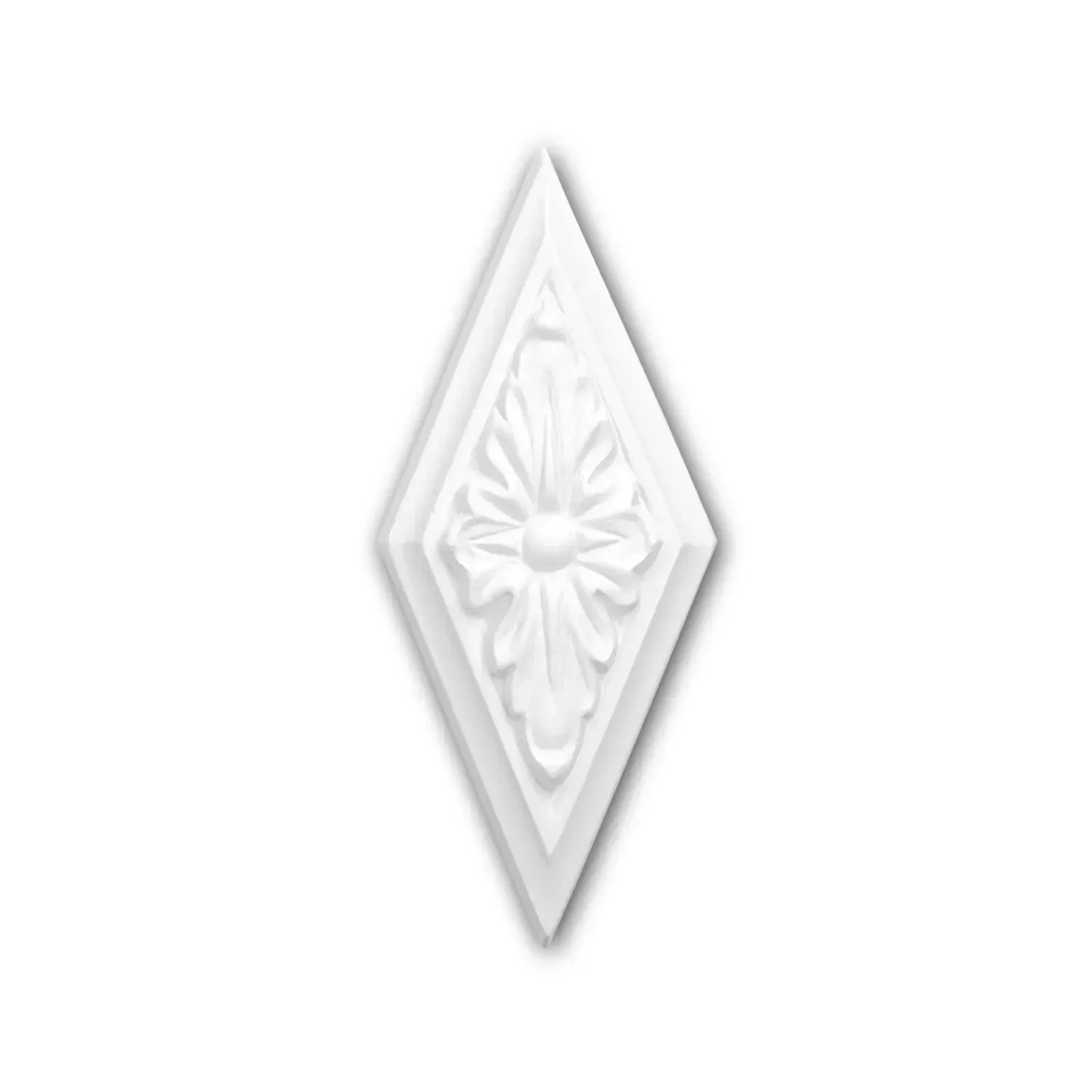 PROFHOME 160015 Zierelement dekoratives Element Stuckdekor aus Polyurethan 5,1 cm x 12,0 cm x 2,2 cm Weiß