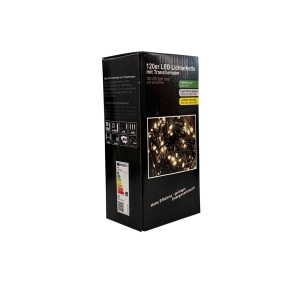 Mojawo 120er Lichterkette LEDs Innen und Außen Warmweiß Kabel Dunkelgrün