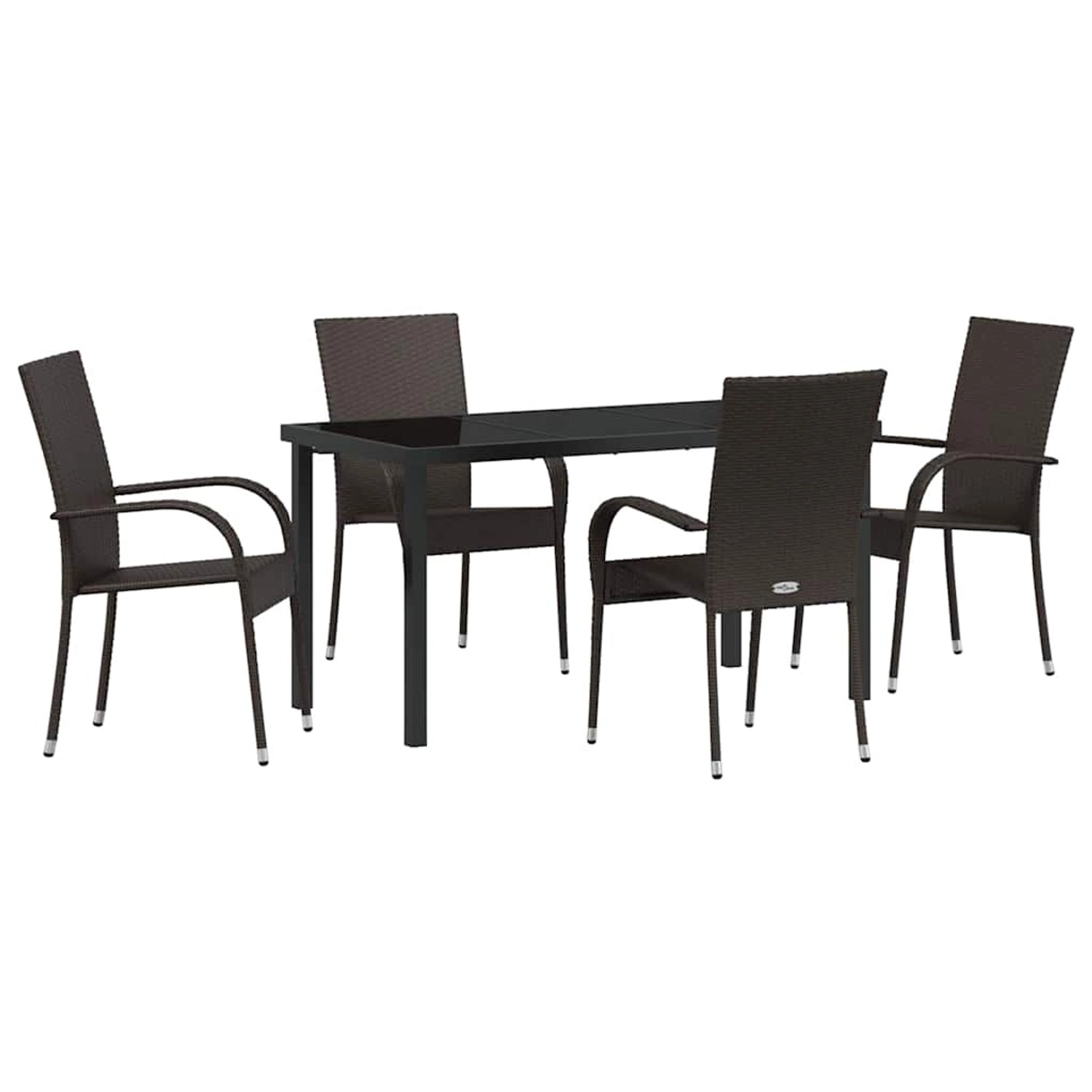 vidaXL Garten Essgruppe 5-Tlg Braun Poly Rattan 3379396 günstig online kaufen