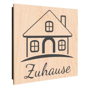 Banjado Schlüsselkasten aus Holz, 30x30cm, mit Haus Motiv und 50 Haken zur Schlüsselaufbewahrung.