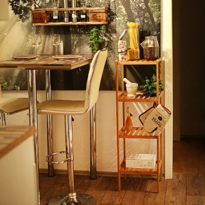Relaxdays Badregal Bambus mit 4 Ablagen Freistehend 110 cm x 34 cm x 33 cm 3,2 kg