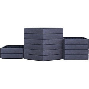 Garantia Hochbeet Ergo Vario 3 Wood, Kunststoff-Hochbeet in Holzoptik, variabel aufbaubar.