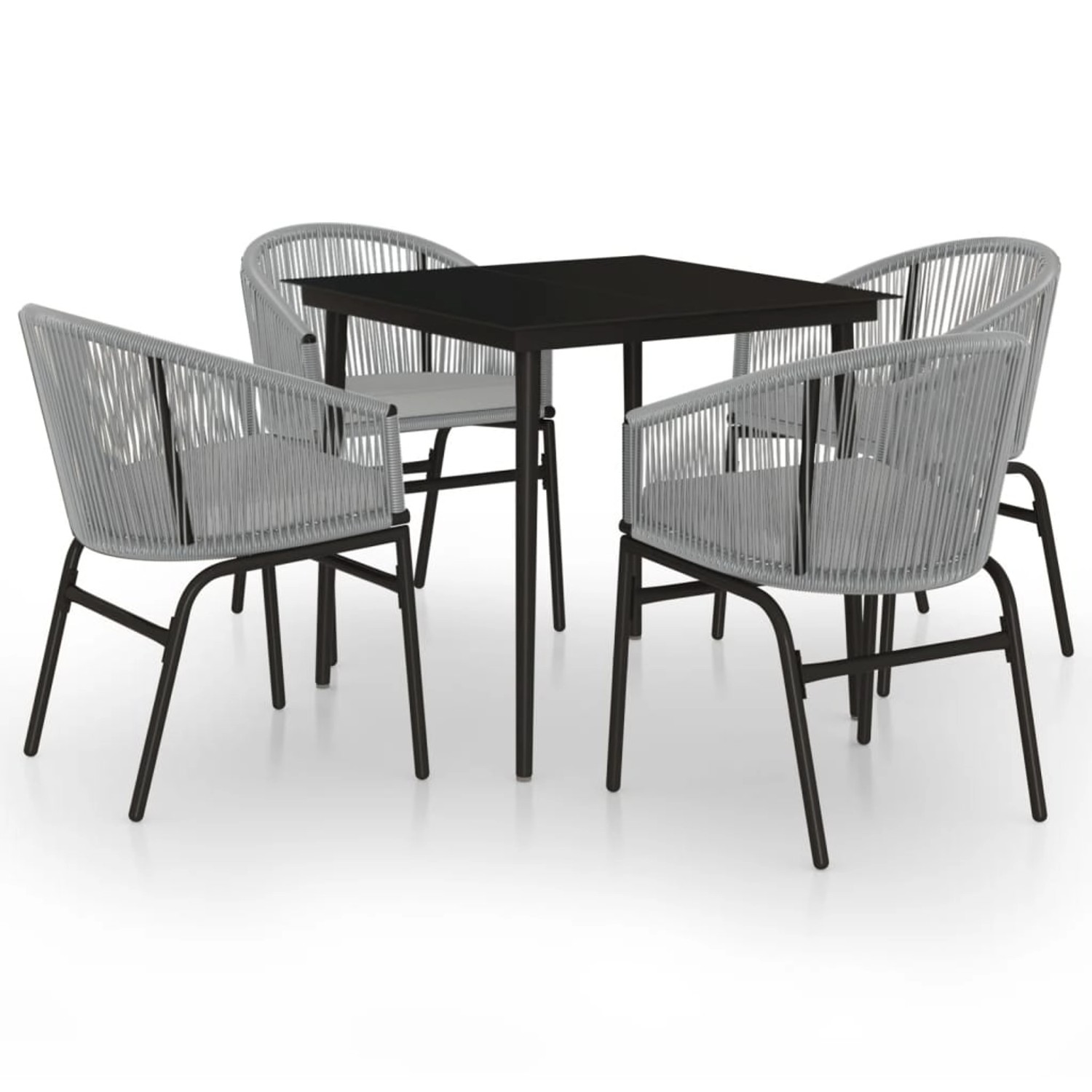 vidaXL 5-Tlg Garten-Essgruppe Grau 3099252 günstig online kaufen