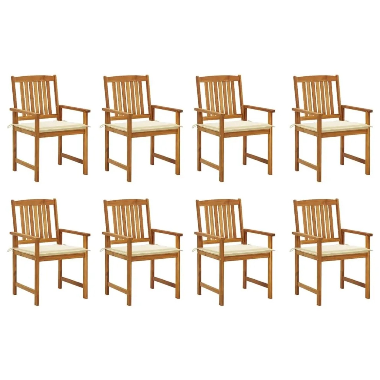 vidaXL Gartenstühle mit Kissen 8 Stk Massivholz Akazie 3078168