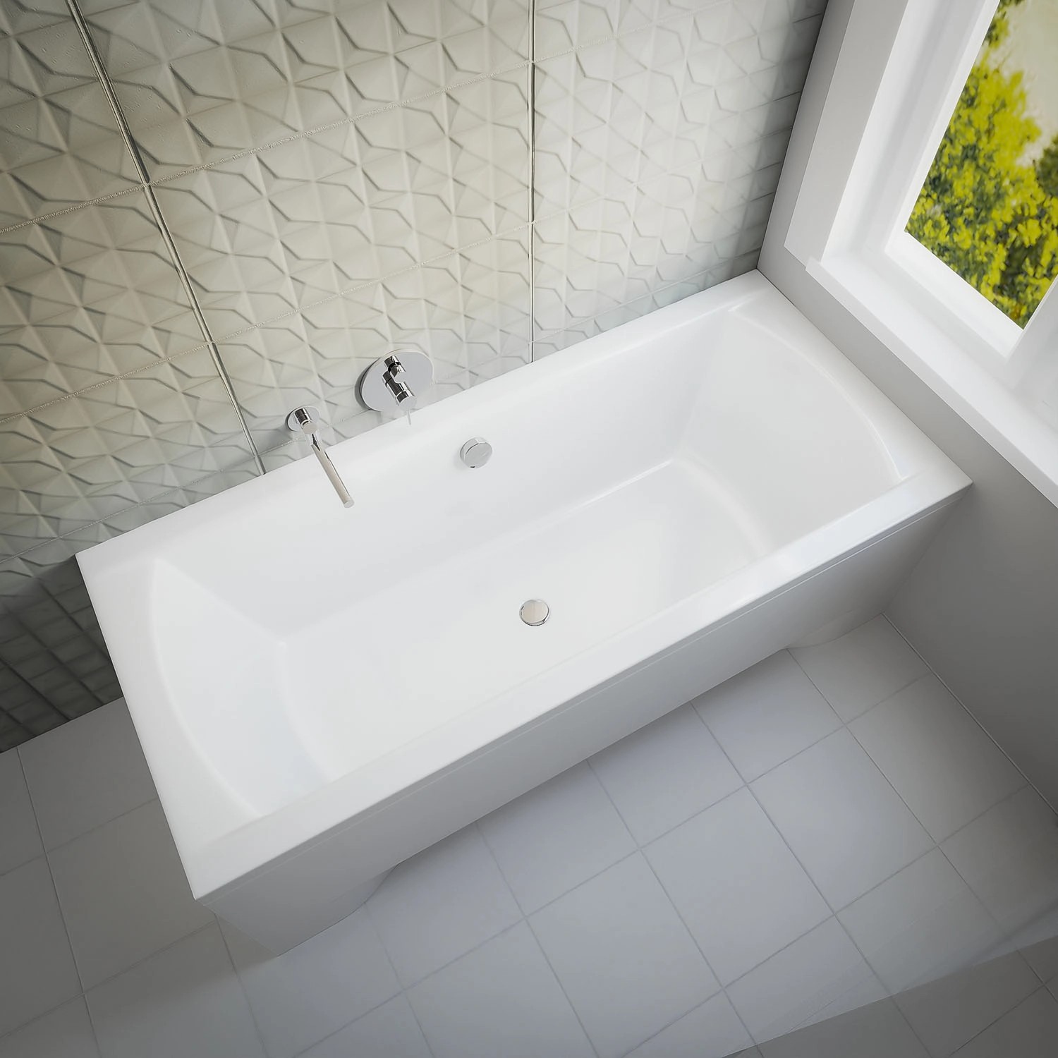 Bad Land Badewanne Rechteck INES 170x75 Ablauf Füße_6