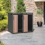 Westmann Mülltonnenbox Status 2, anthrazitfarben mit Holzoptik, für zwei 240-Liter-Tonnen.
