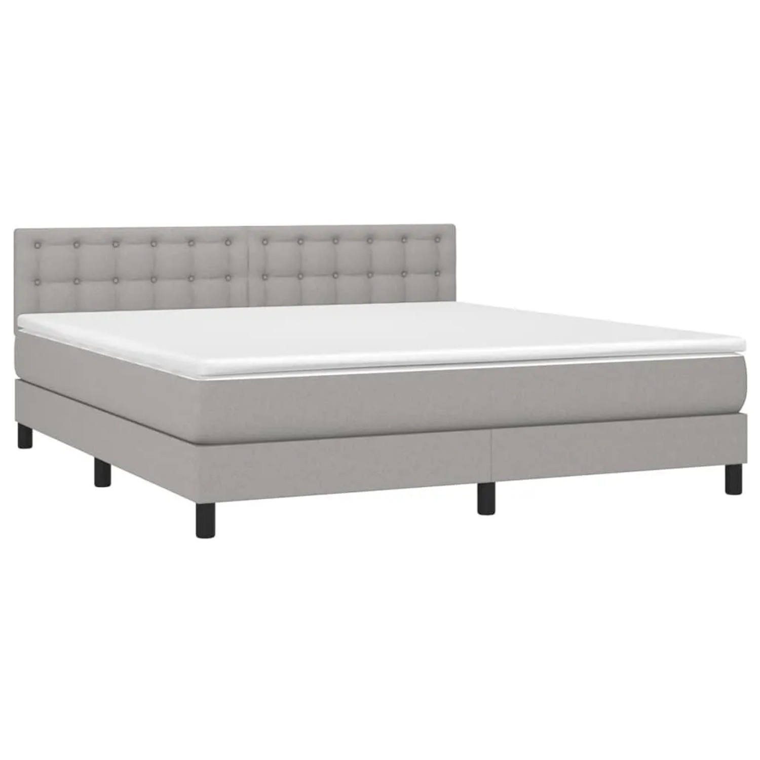 vidaXL Boxspringbett mit Matratze Hellgrau 160x200 cm Stoff 3140385 günstig online kaufen