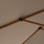 Detailaufnahme: Greige Doppler Kurbelschirm Life Wood, 300x200 cm, Holzoptik.