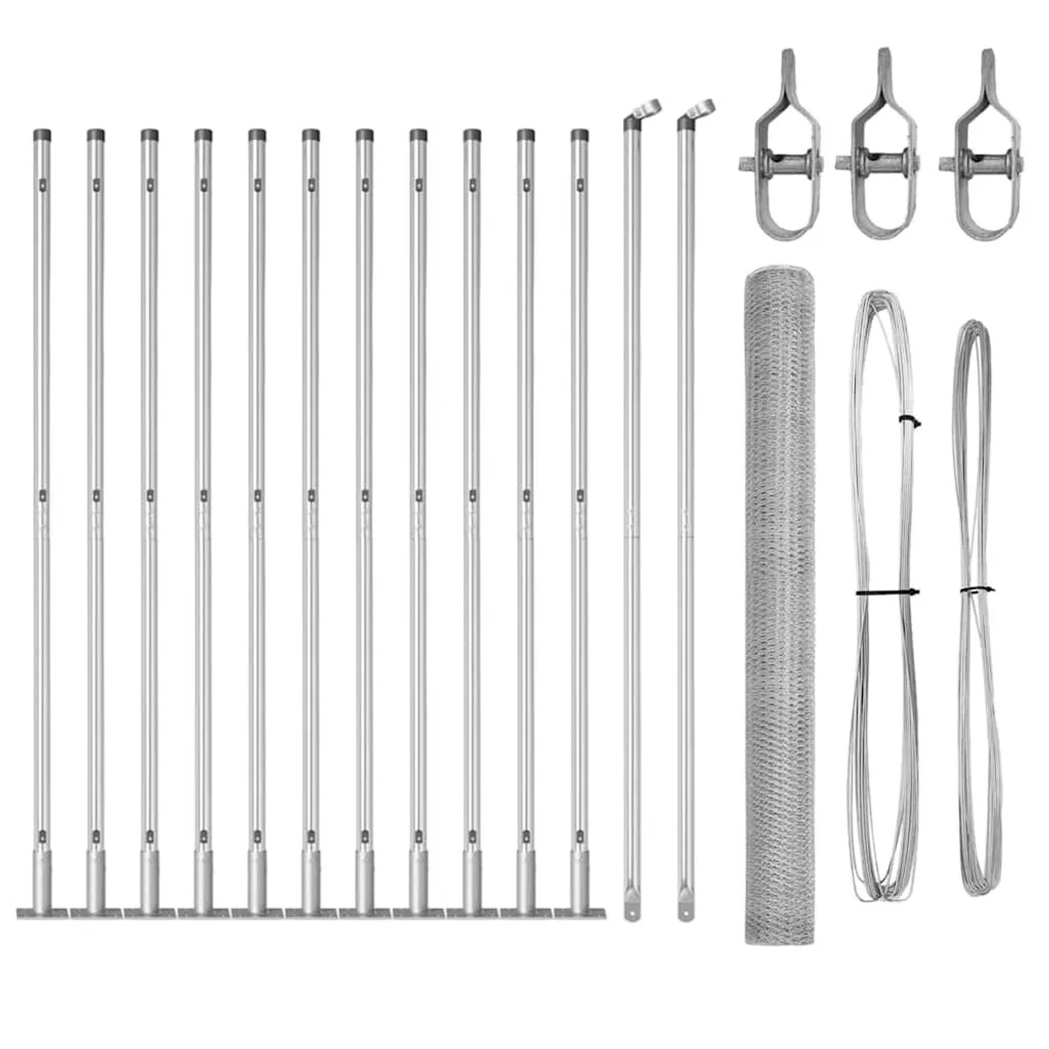 vidaXL Zaunpfosten Silber 25 x 1,6 m 13 mm Maschenweite Stahl 3353814 günstig online kaufen