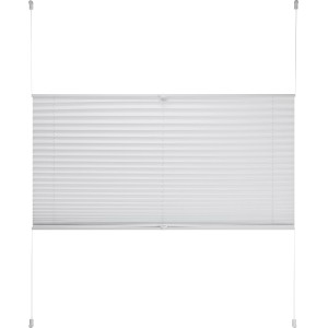 Weißes Thermo-Spannplissee Toledo 105x130 cm mit Easyfix-System für Fenster.