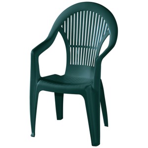 Progarden Stapelsessel Vega, grüner Gartenstuhl aus Kunststoff mit Armlehnen.