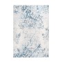 MeGusta Flachflor Teppich in Creme und Blau mit verwaschenem Vintage-Design, 120x170 cm.