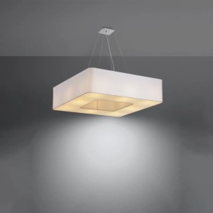 Weißer Sollux Lighting Kronleuchter Urano 80, quadratische Deckenlampe für Wohnzimmer & Schlafzimmer.