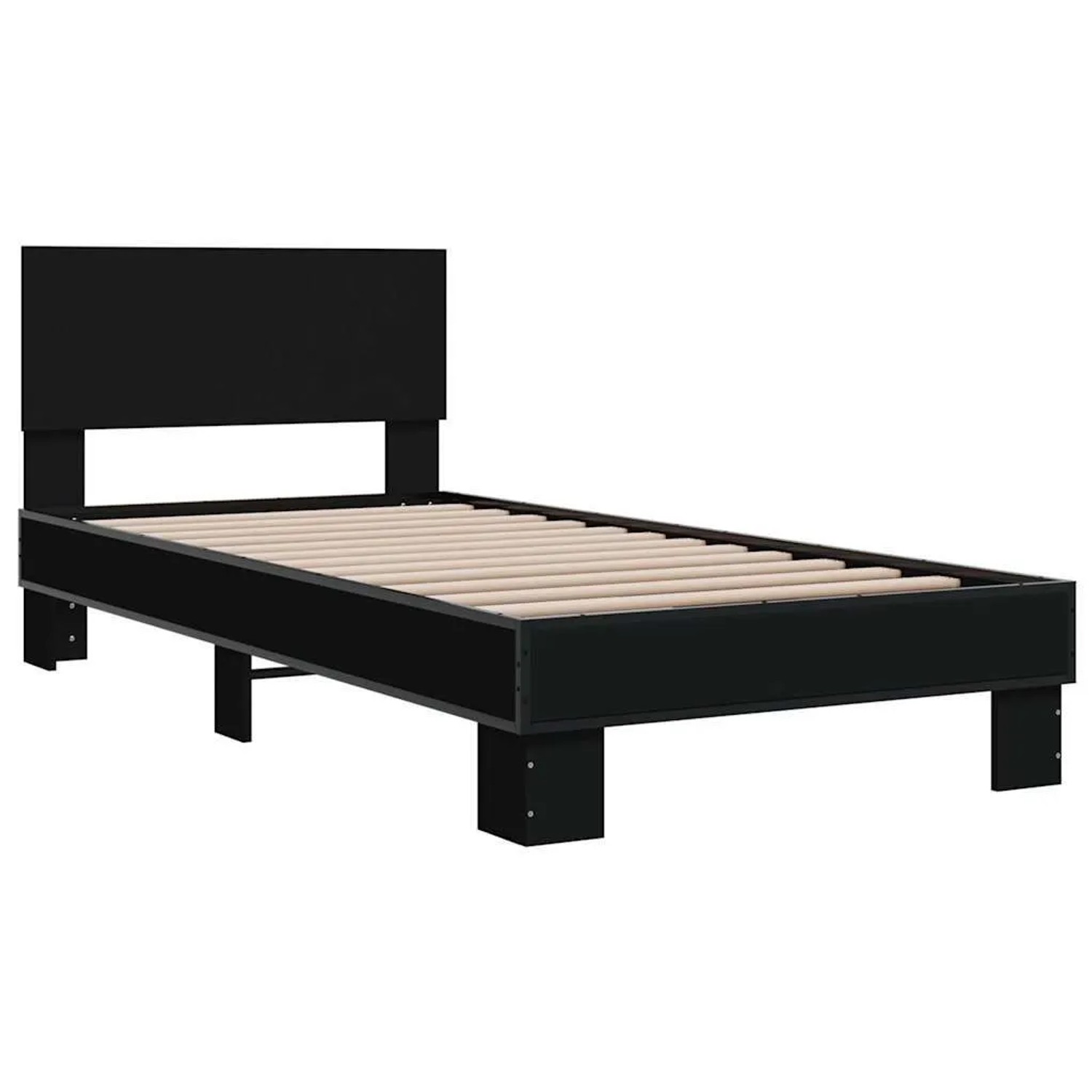 vidaXL Bettgestell Schwarz 75x190 cm Holzwerkstoff und Metall 845812 günstig online kaufen