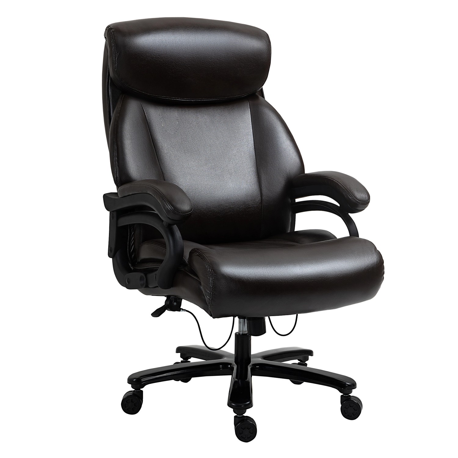 Vinsetto Bürostuhl PU-Leder Schaumstoff Metall Braun 72B x 83T x 114-122H c günstig online kaufen