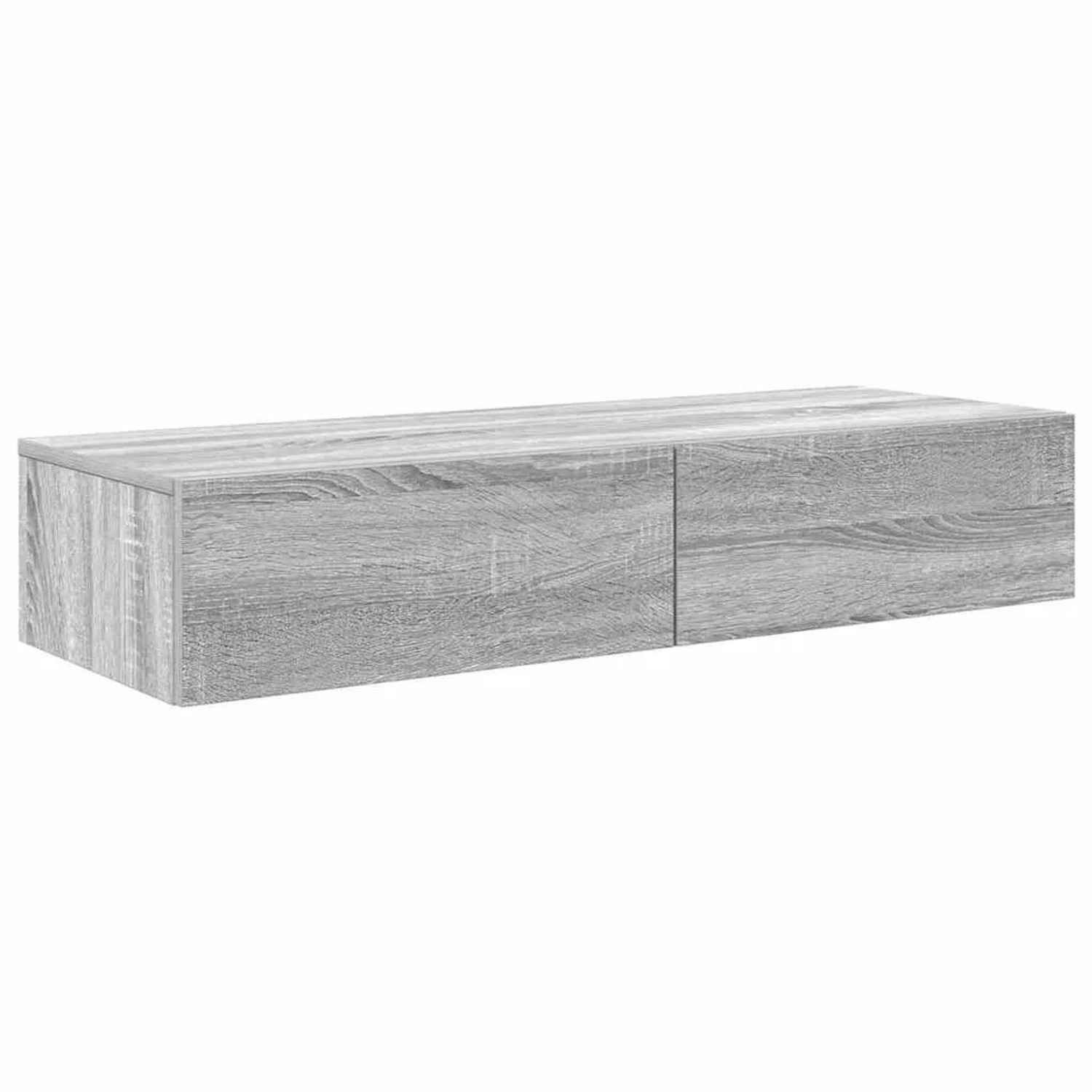 vidaXL Wandregal mit Schubladen Grau Sonoma 100x36x19 cm Holzwerkstoff 859991