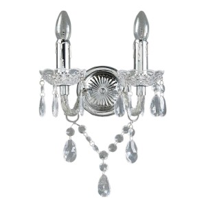 Lindby Wandleuchte Wandlampe Innen Merida 9621172 Retro Vintage Antik in Transparent 2-flammig E14 Wohnzimmerleuchte