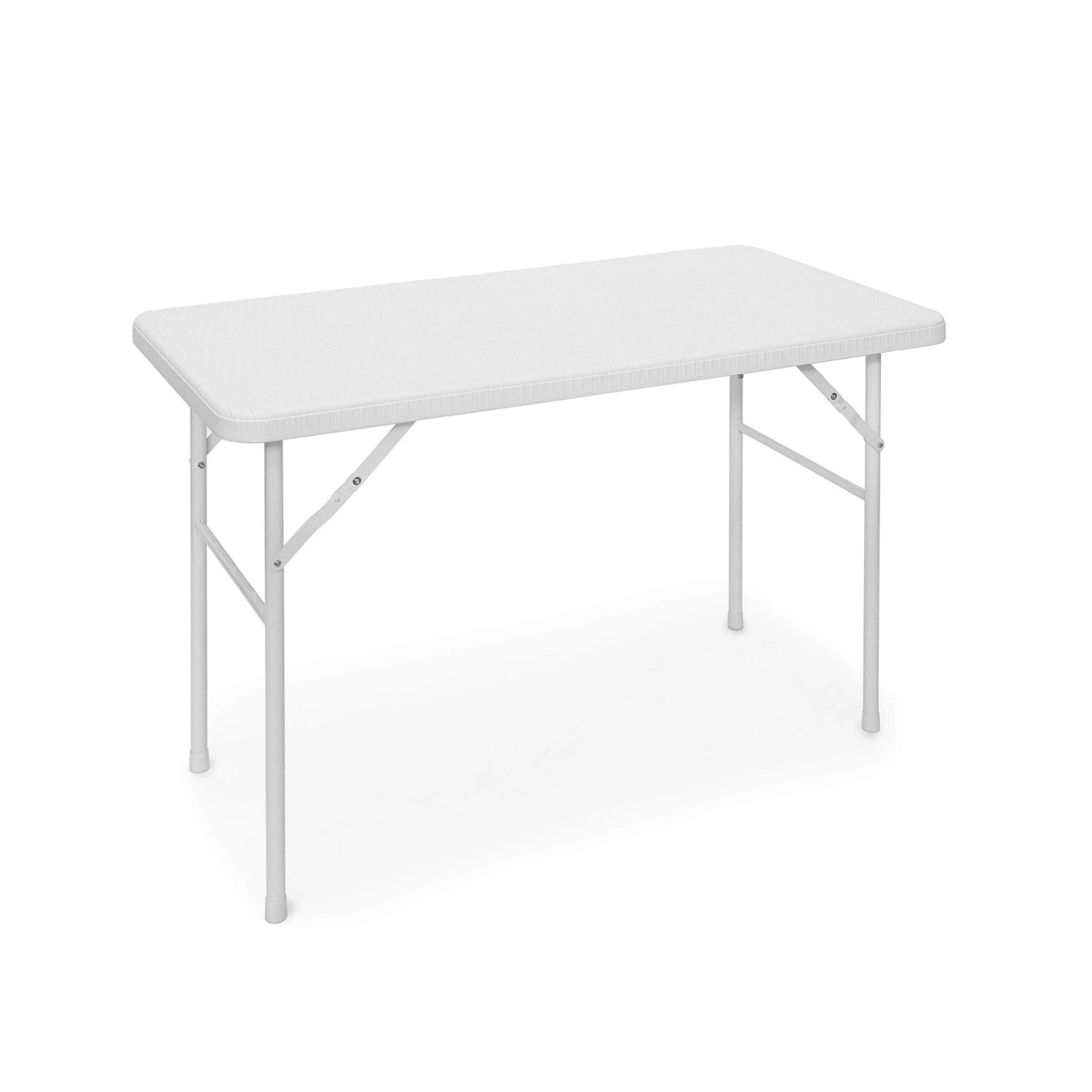 Relaxdays Gartentisch Rechteckig Kunststoff Weiß Klappbar 74 cm x 121,5 cm x 61,5 cm 8,1 kg