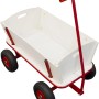 Sunny Bollerwagen Billy Beach Wagon rot mit Holzkorpus und roten Luftreifen.