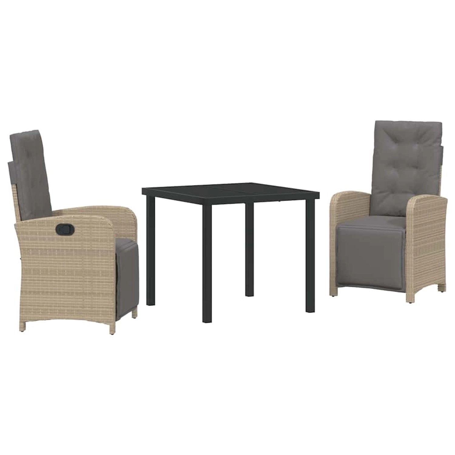 vidaXL Garten Essgruppe 3-Tlg Beige Poly Rattan 3380337 günstig online kaufen