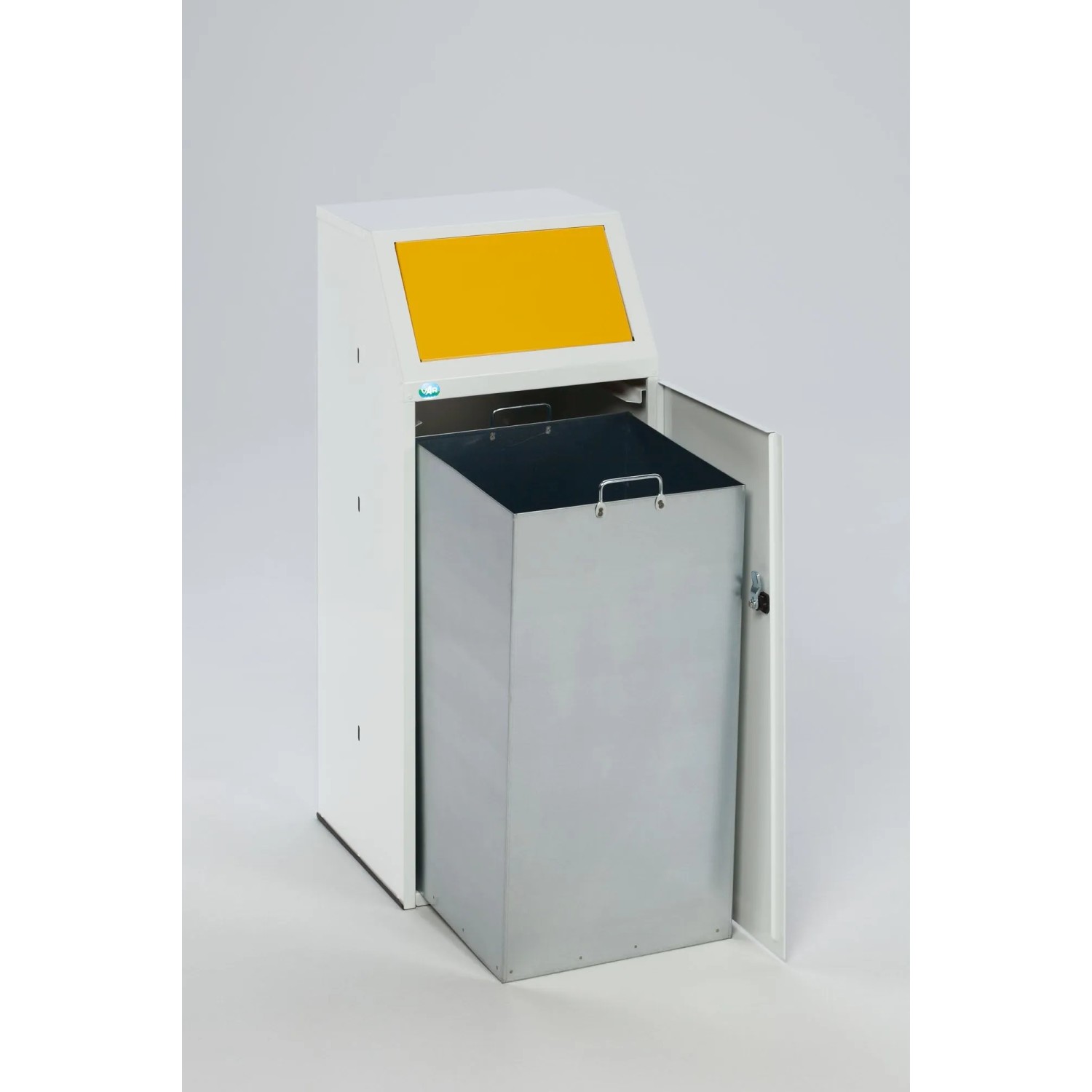 PROREGAL Robuster Wertstoffsammler Mit Fronttür Klemmring HxBxT 105 x 40 x 40,5 cm Verzinkter Stahl Gelb