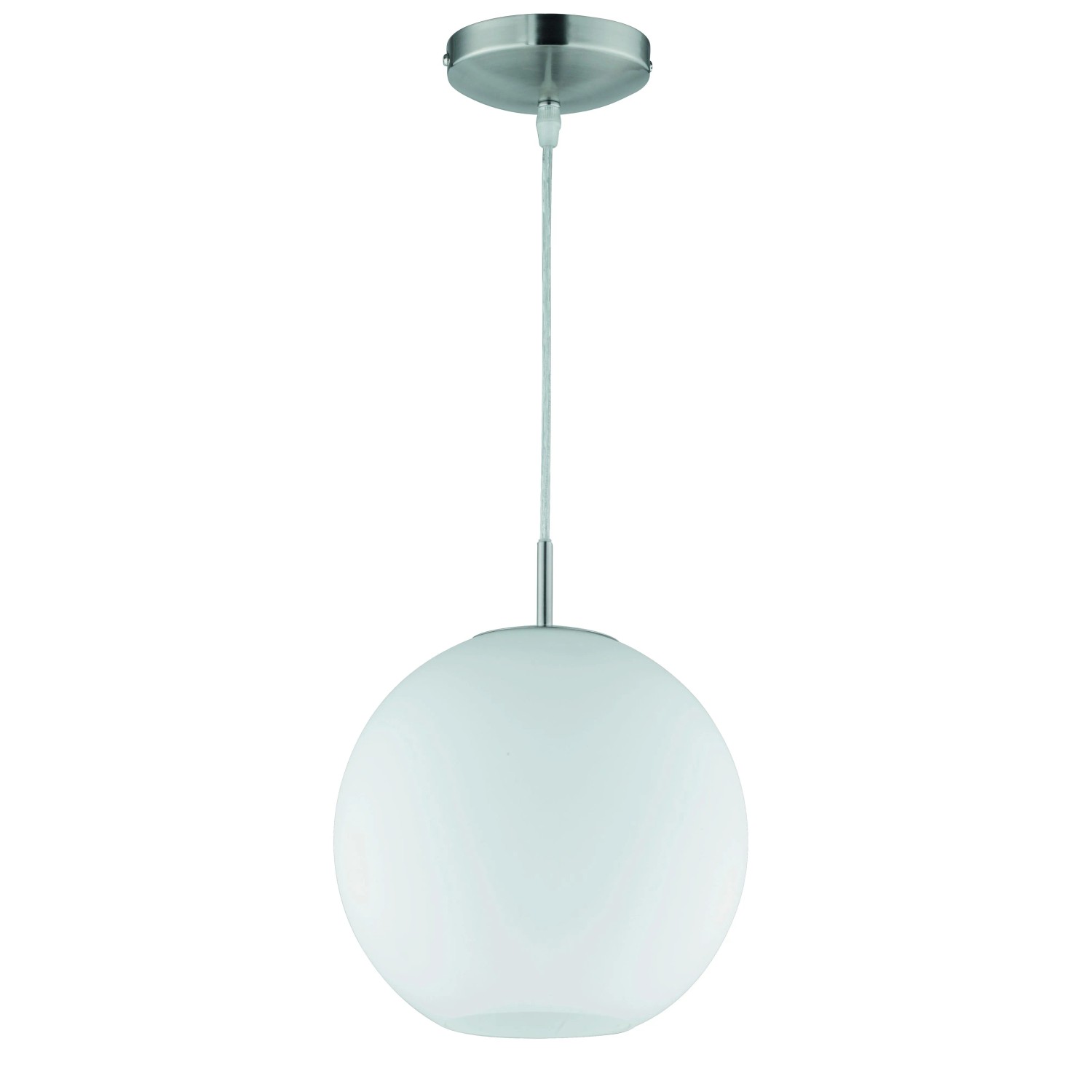 Reality Pendelleuchte Moon Nickel Matt Glas Weiß 25 cm
