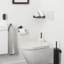Schwarzer Tiger Toilettenpapierhalter Boston aus Edelstahl im modernen Badezimmer.