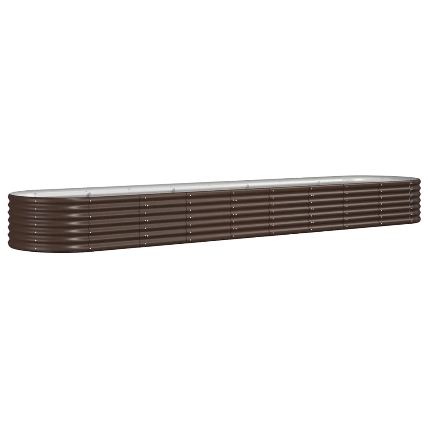 furnicato Hochbeet Pulverbeschichteter Stahl 368x80x36 cm Braun