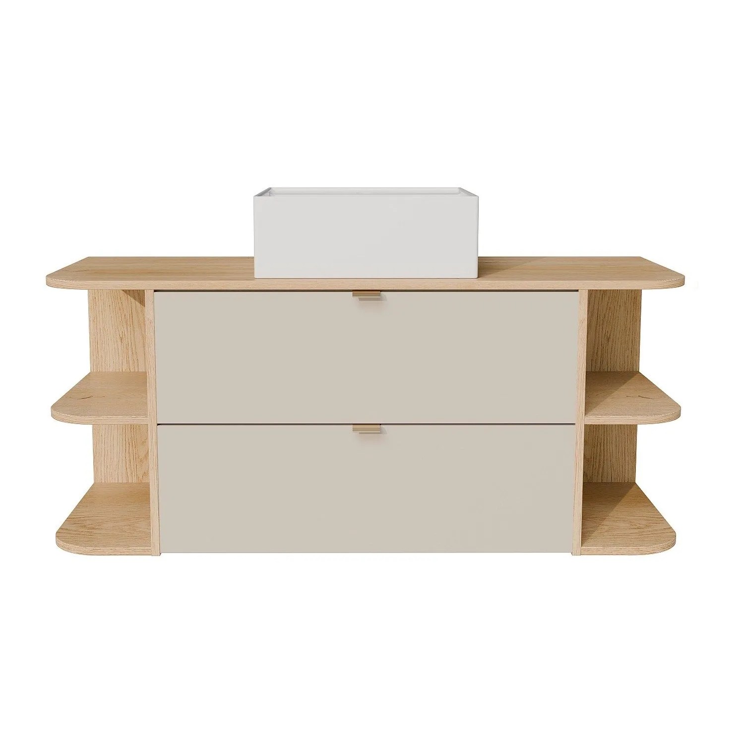 Vente-unique Einzelwaschtisch Lavena Beige  Naturfarben Hell 120 cm
