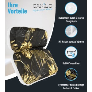 SANILO Badewannenkissen Golden Leaves mit goldenem Blätter-Motiv für entspannende Bademomente.
