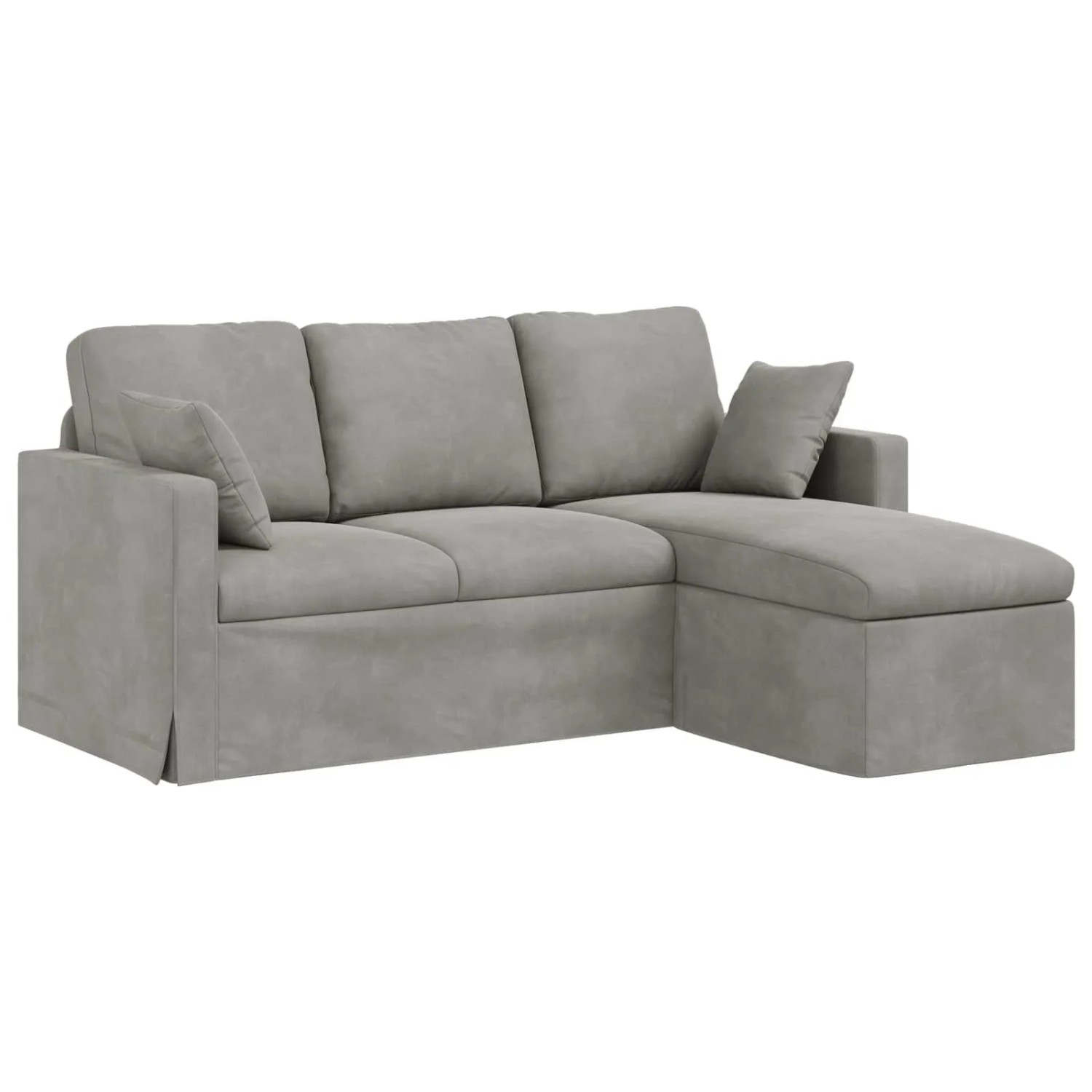 vidaXL Sofa Hellgrau 198 x 134 x 80 cm Samt 42024449