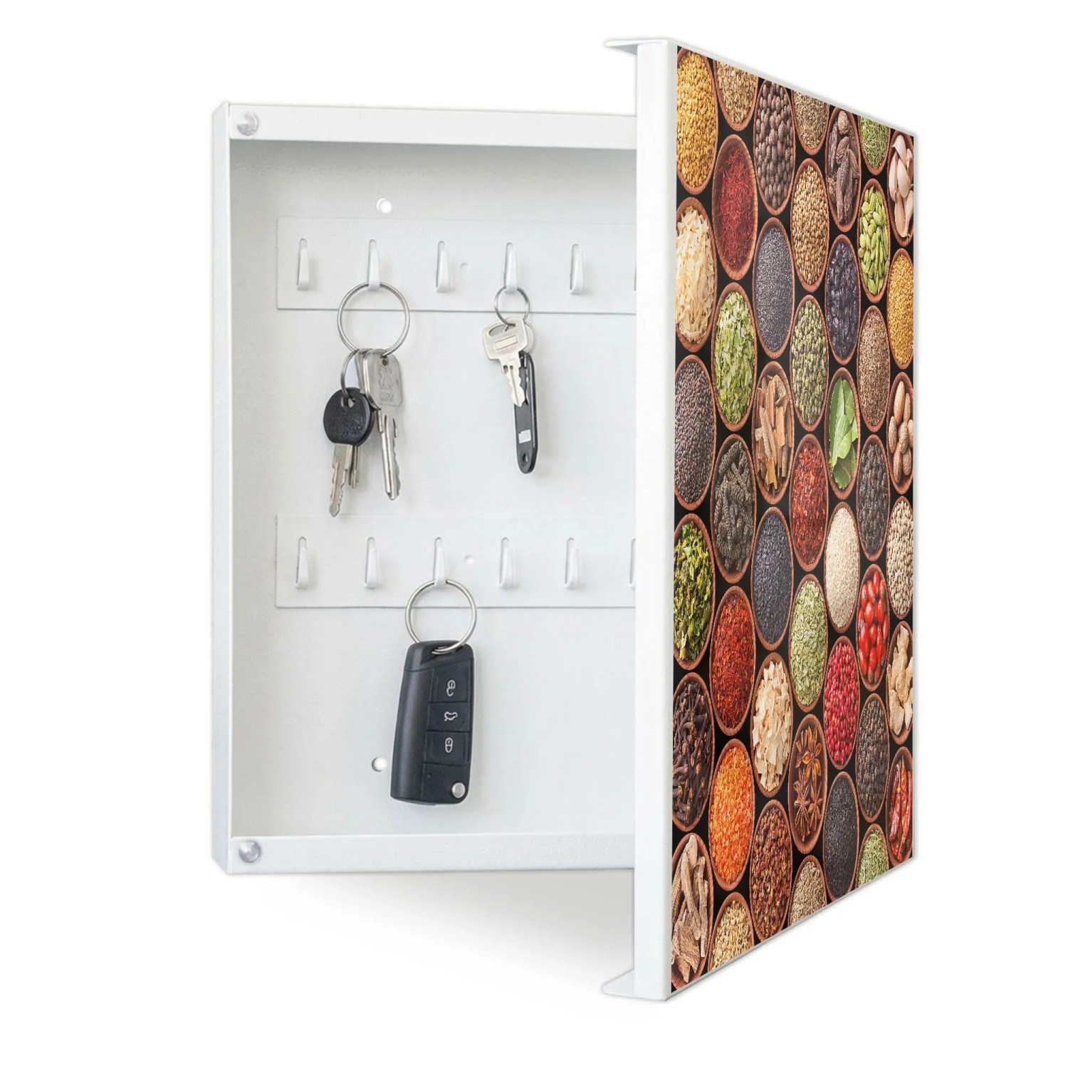Banjado Schlüsselkasten Glas Weiß 30 x 30 cm 50 Haken kaufen bei OBI