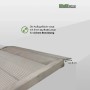 Nahaufnahme der 8 cm langen Auflagefläche der geriffelten Aluminium-Breitrampe für sicheres Aufliegen.