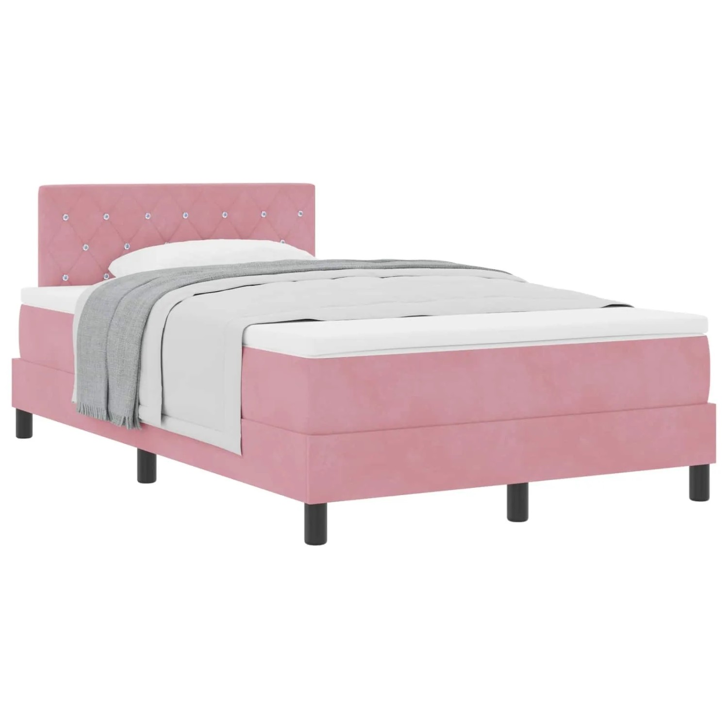vidaXL Boxspringbett mit Matratze mit Kopfteil Rosa 120 x 200 cm Samt 33391 günstig online kaufen
