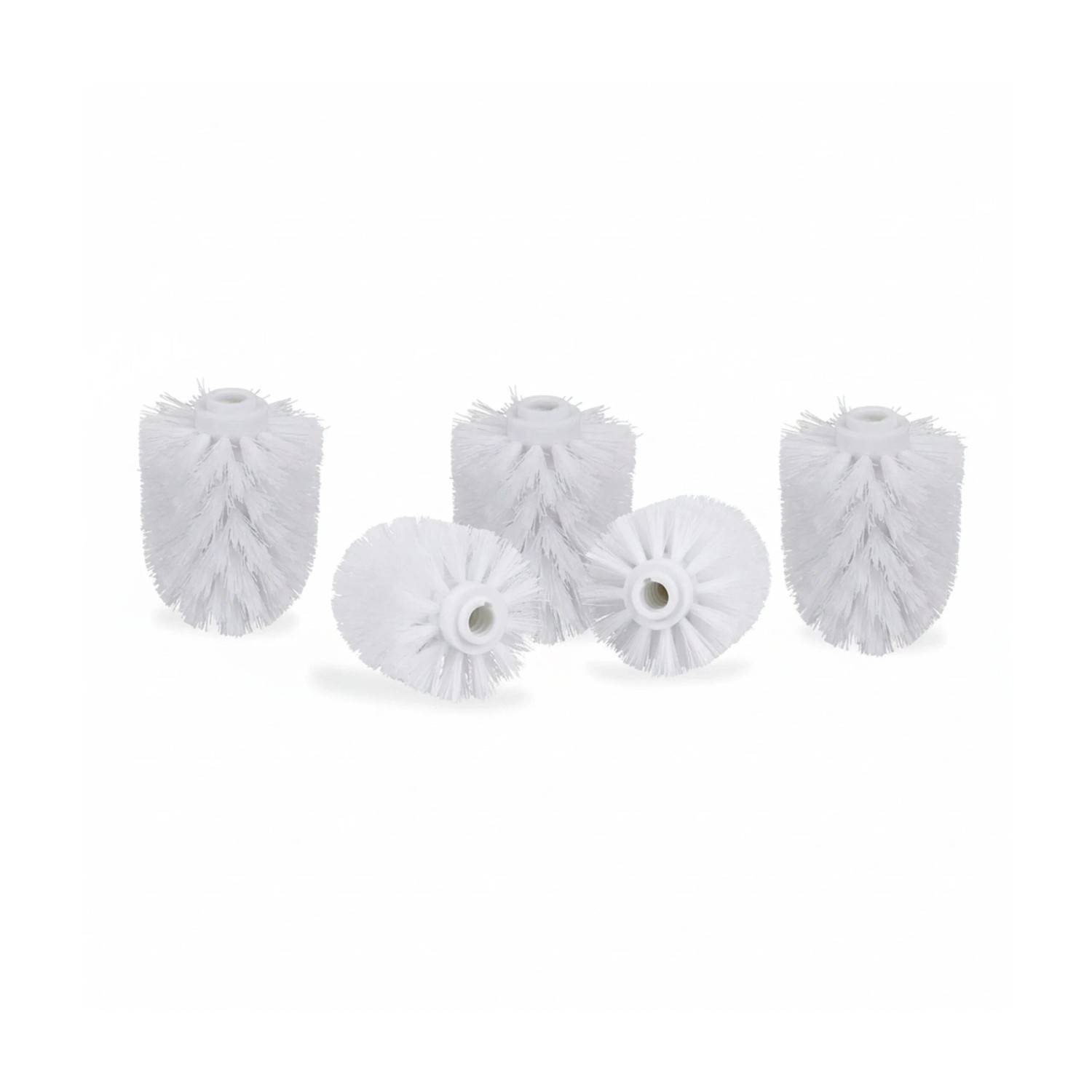 Relaxdays WC Bürstenkopf Kunststoff Weiß 5er Set Zum Schrauben 9 cm ø 8 cm 12 mm