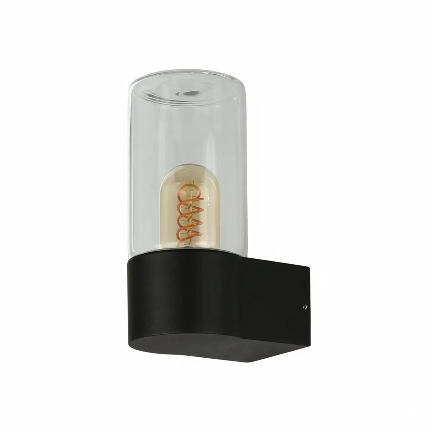 EASYLIGHT Außenleuchte Wand Aluminium Glas 19,7 CM Hoch IP44 Schwarz E27 Modern