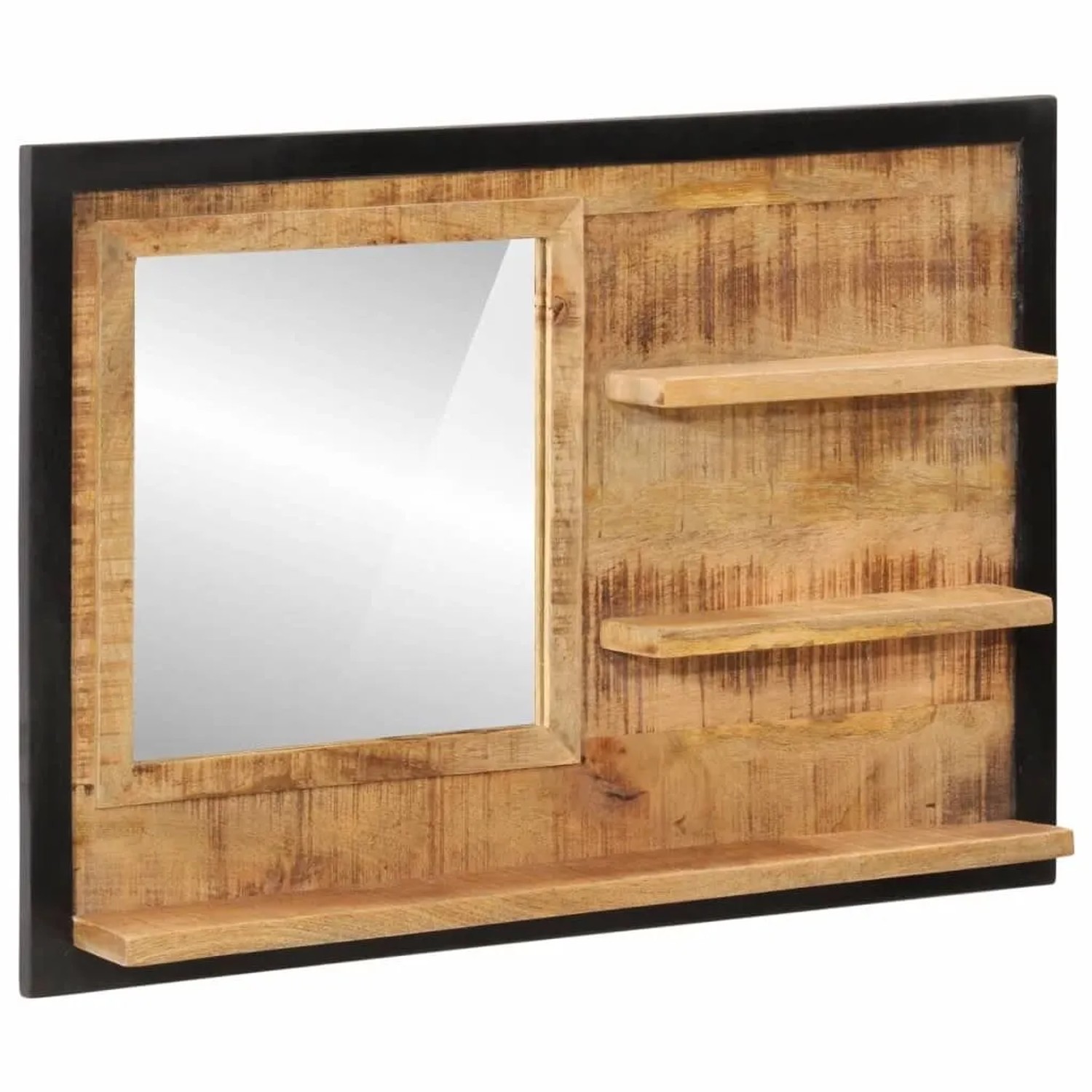 vidaXL Spiegel mit Ablagen 80x8x55 cm Glas und Massivholz Mango 358578