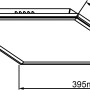 Skizze des weißen Brilliant LED-Deckenpaneels Abie, 40x40 cm, mit Maßangaben.