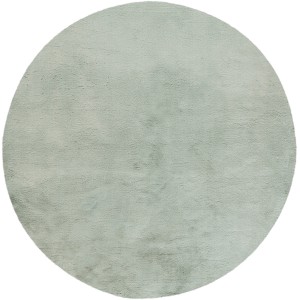 Runder, jadefarbener Lalee Teppich Heaven, Ø 120 cm, Kurzflorteppich.