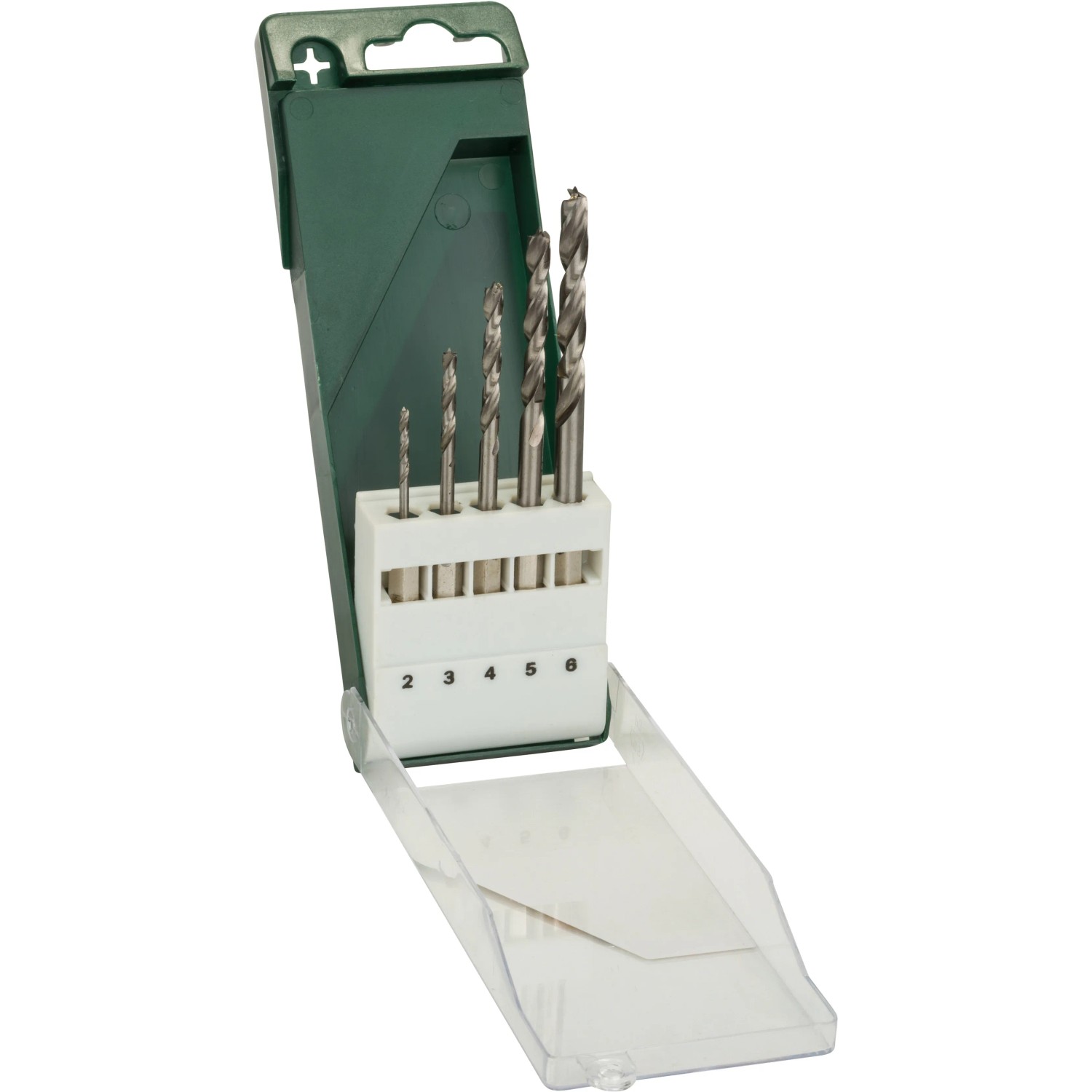 Bosch Accessories 2609255326 Holz-Spiralbohrer-Set 5teilig 2 mm, 3 mm, 4 mm, 5 mm, 6 mm 1/4