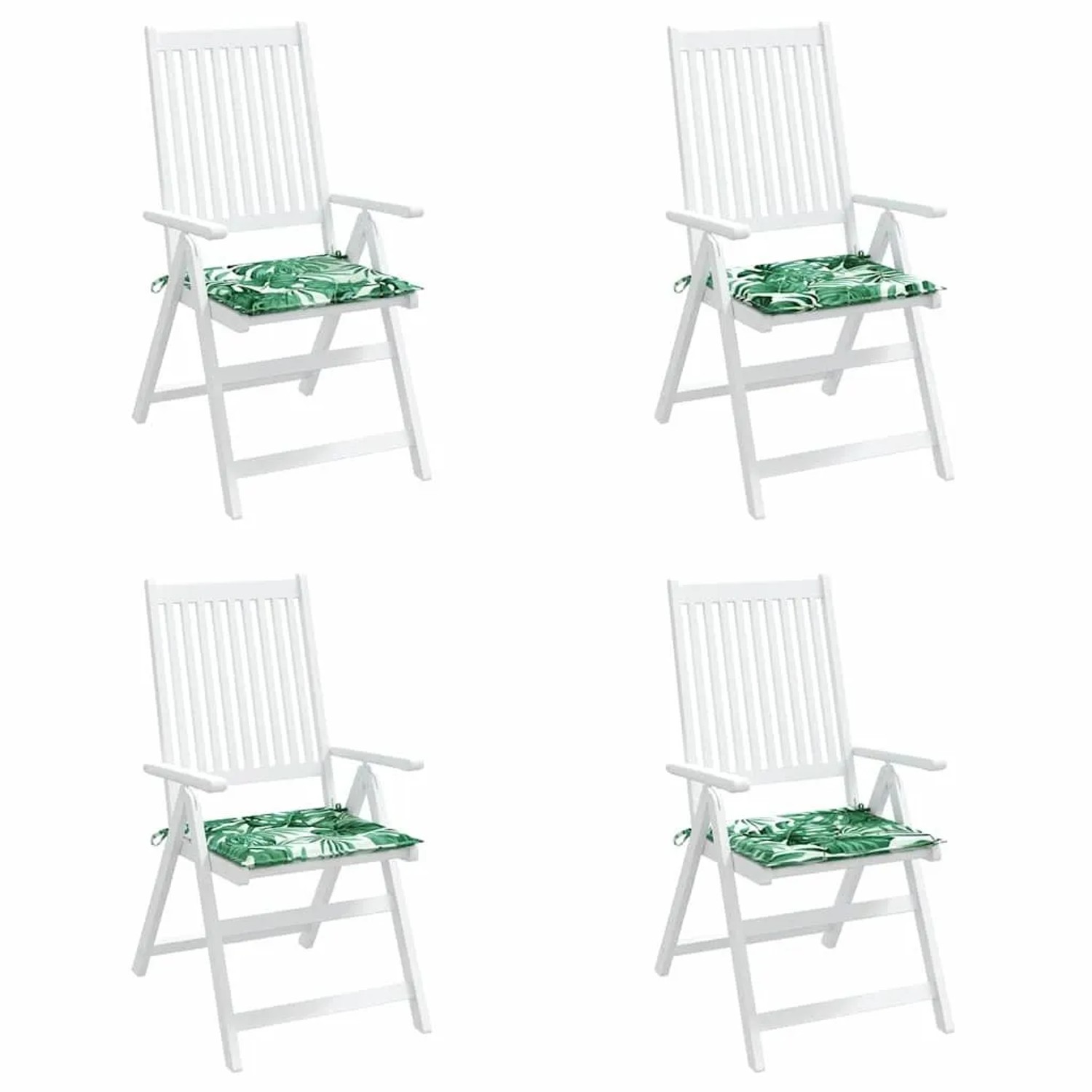 vidaXL Stuhlkissen 4 Stk Blattmuster 50 x 50 x 4 cm Oxford-Stoff 361069 günstig online kaufen