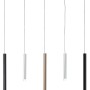 Moderne, braune 5er LED-Pendelleuchte Cembalo für Esszimmer und Wohnbereich.