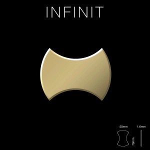 Hochglänzende, kupferfarbene Mosaikfliese aus Titan, Infinit-Ti-AM von ALLOY.