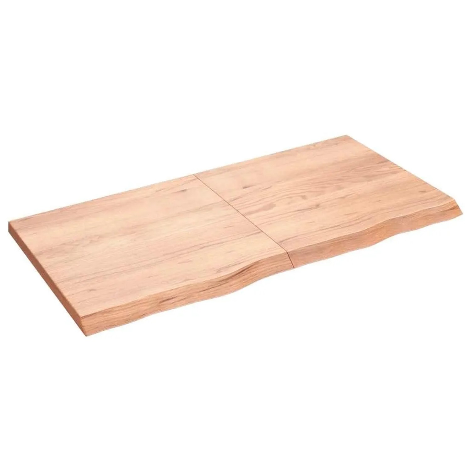 vidaXL Tischplatte Hellbraun 120x60x2-4cm Massivholz Eiche Behandelt 3156375