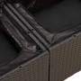 Detailansicht: Schwarze vidaXL Garten-Sofagarnitur aus Rattan mit wasserfestem Staufach.