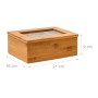Relaxdays Teebox Bambus Natur Luftdicht 6 Fächer 9 cm x 22 cm x 16 cm 0,7 kg_4